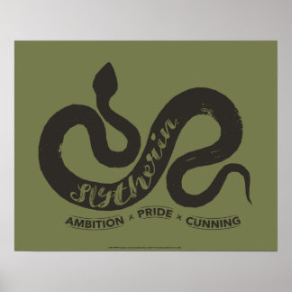 Harry Potter | SLYTHERIN™ Silhouette Typografi Poster