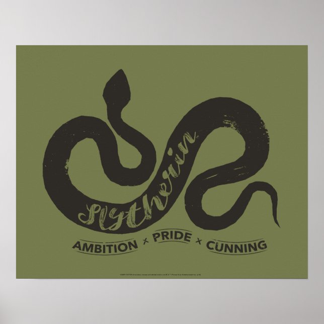 Harry Potter | SLYTHERIN™ Silhouette Typografi Poster (Framsidan)