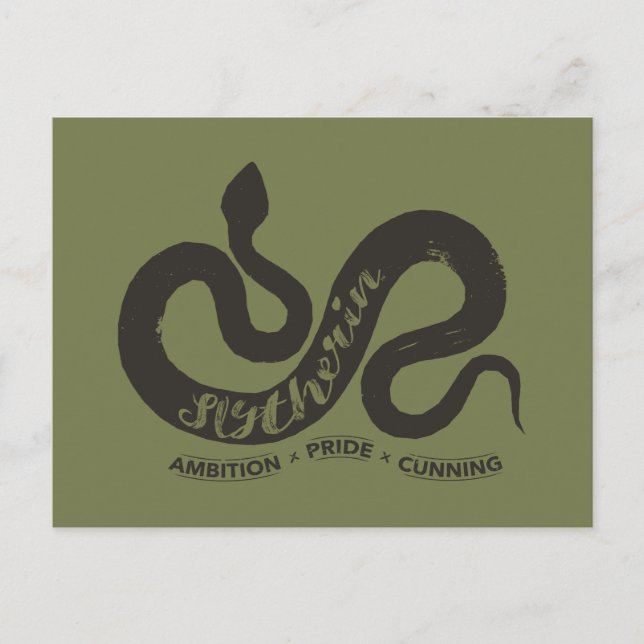 Harry Potter | SLYTHERIN™ Silhouette Typografi Vykort (Framsida)