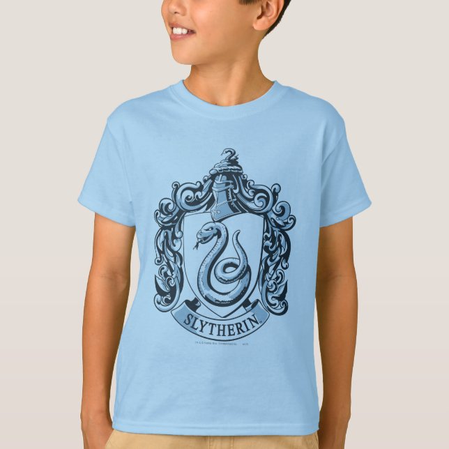Harry Potter | Slytherin-vapen Ice Blue T-shirt (Framsida)