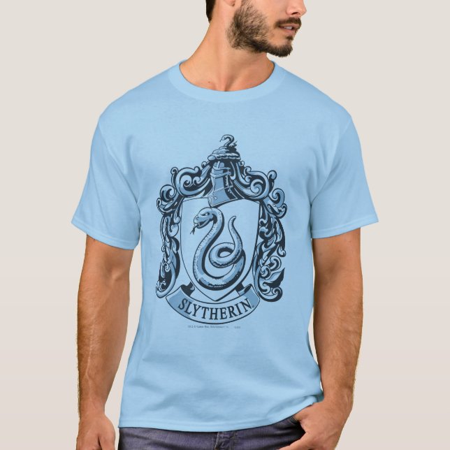 Harry Potter | Slytherin-vapen Ice Blue Tee Shirt (Framsida)