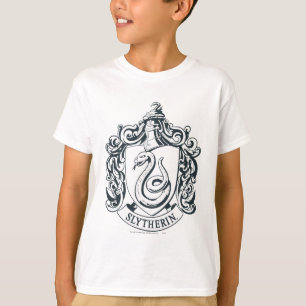 Harry Potter Slytherin-vapen svart och vitt T Shirt