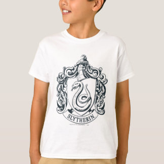 Harry Potter | Slytherin-vapen svart och vitt T Shirt