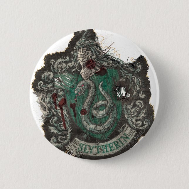Harry Potter | Slytherin-vapen - Vintage Knapp (Framsida)