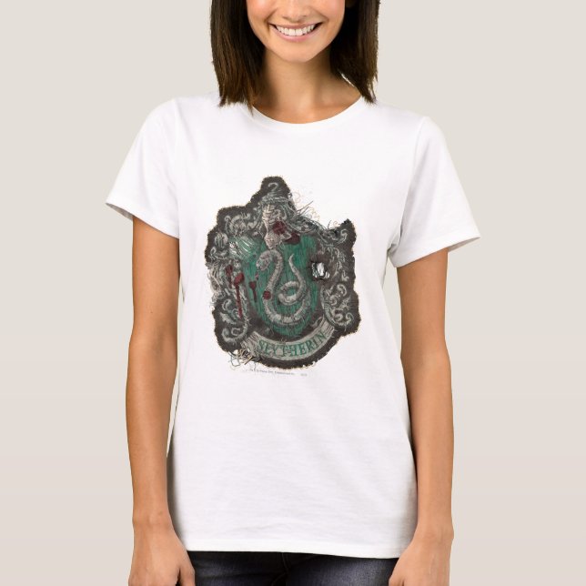 Harry Potter | Slytherin-vapen - Vintage Tee (Framsida)