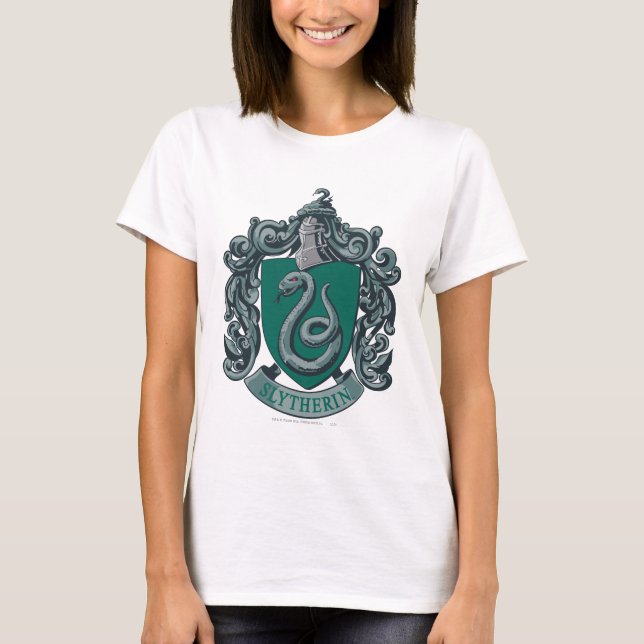 Harry Potter | Slytherin vapensköld Grön Tee Shirt (Framsida)