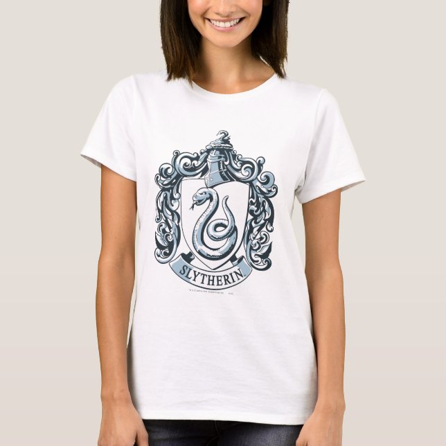 Harry Potter | Slytherin vapensköld - isblått T-shirt (Framsida)