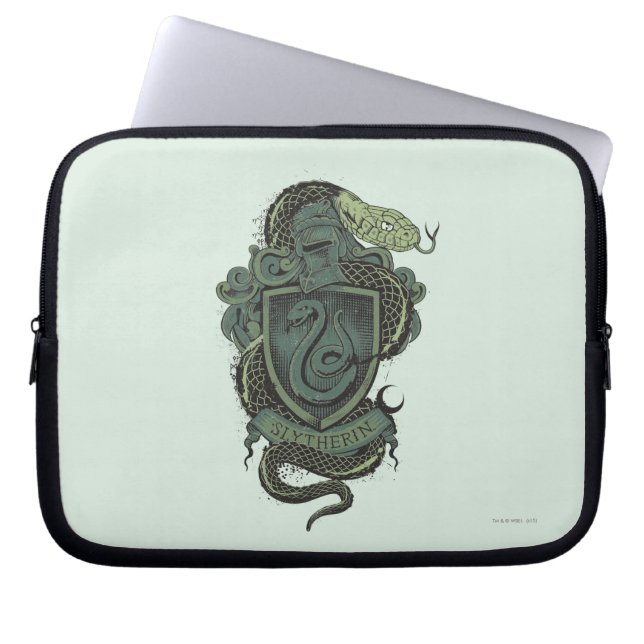 Harry Potter | Slytherin Vapensköld Laptop Sleeve (Framsidan)