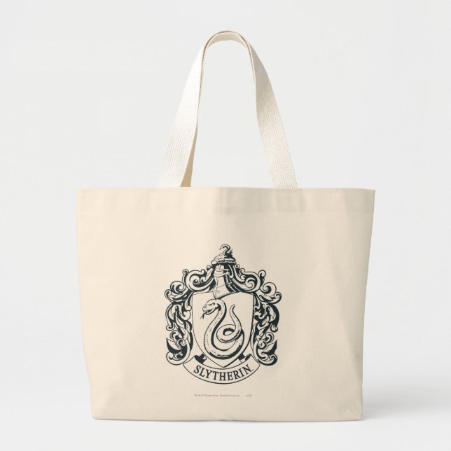 Harry Potter | Slytherin Vapensköld - Svartvitt Jumbo Tygkasse (Framsidan)