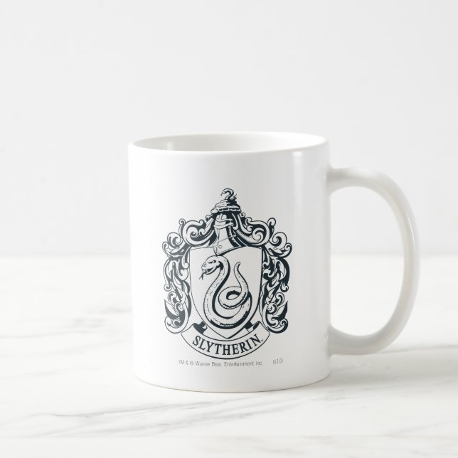 Harry Potter | Slytherin Vapensköld - Svartvitt Kaffemugg (Höger)