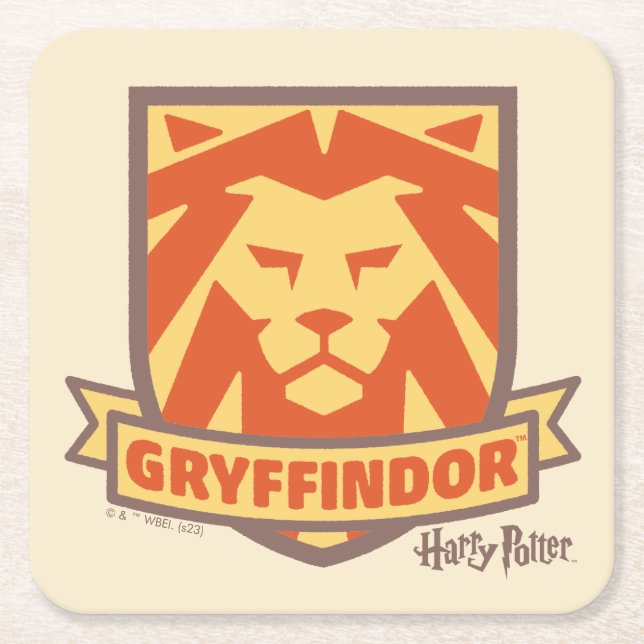 HARRY POTTER™ | Sommarmagi GRYFFINDOR™-Vapensköld Underlägg Papper Kvadrat (Framsidan)