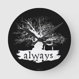 Harry Potter Spell Citera alltid Silhouette Rund Klocka