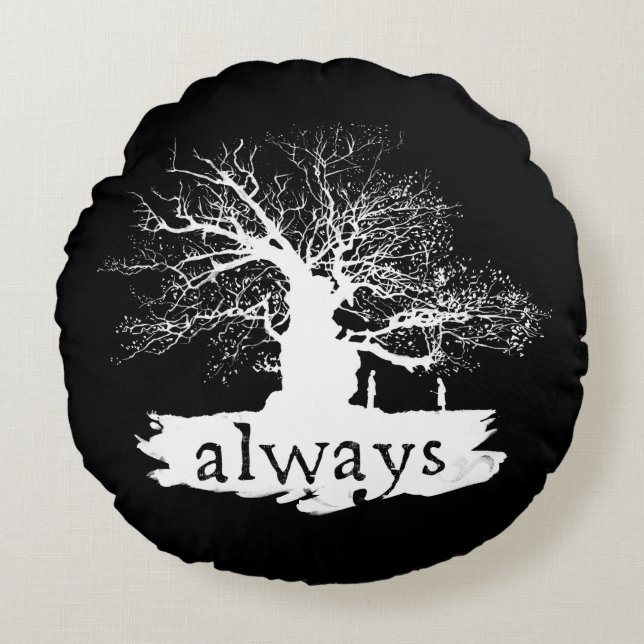 Harry Potter Spell | Citera alltid Silhouette Rund Kudde (Framsidan)