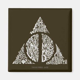 Harry Potter Spell   DATORHALLOWS Typografi GR Magnet