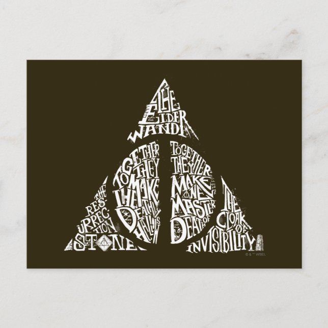 Harry Potter Spell | DATORHALLOWS Typografi GR Vykort (Framsida)