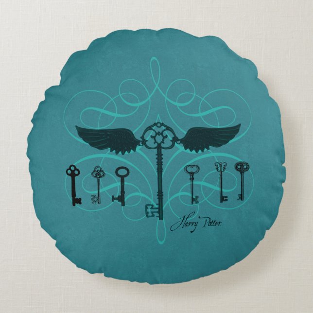 Harry Potter Spell | Flygning i Nycklar Rund Kudde (Framsidan)