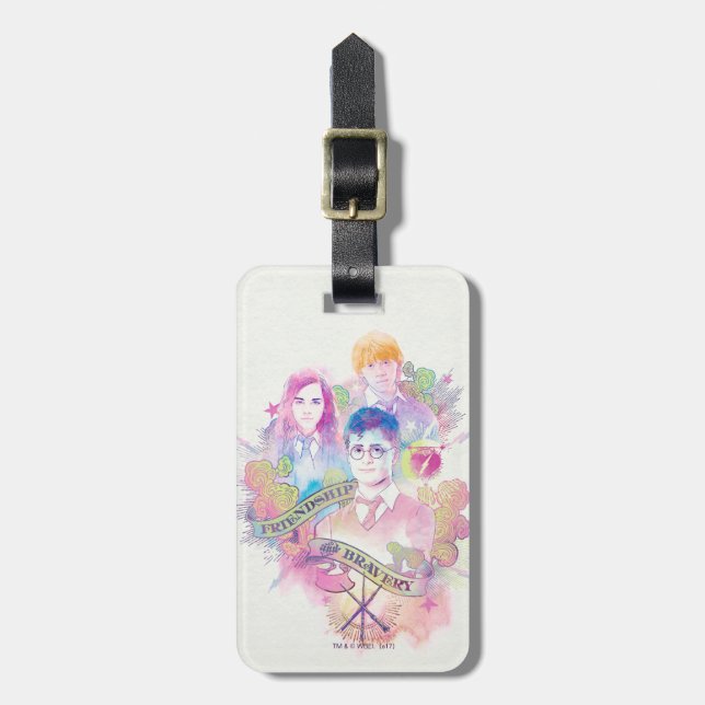 Harry Potter Spell | Harry, Hermione, & Ron Waterc Bagagebricka (Vertikal Framsida)