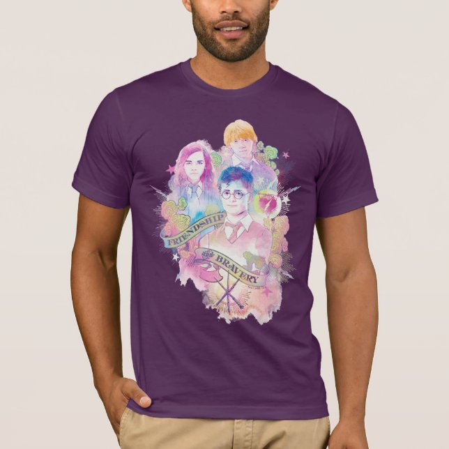 Harry Potter Spell | Harry, Hermione, & Ron Waterc T Shirt (Framsida)