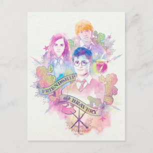 Harry Potter Spell   Harry, Hermione, & Ron Waterc Vykort