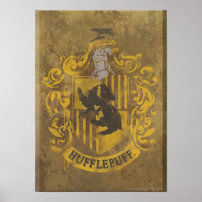 Harry Potter | Sprayfärg för Vapensköld av Hufflep Poster (Framsidan)