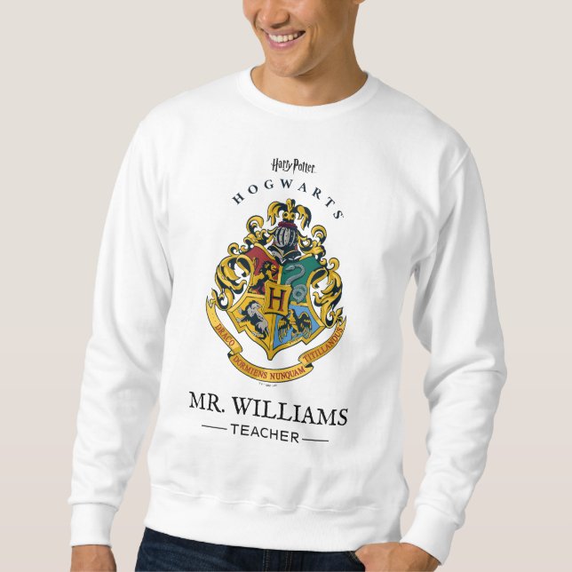 Harry Potter Teacher | Hogwarts Crest - Fullt Färg Lång Ärmad Tröja (Framsida)