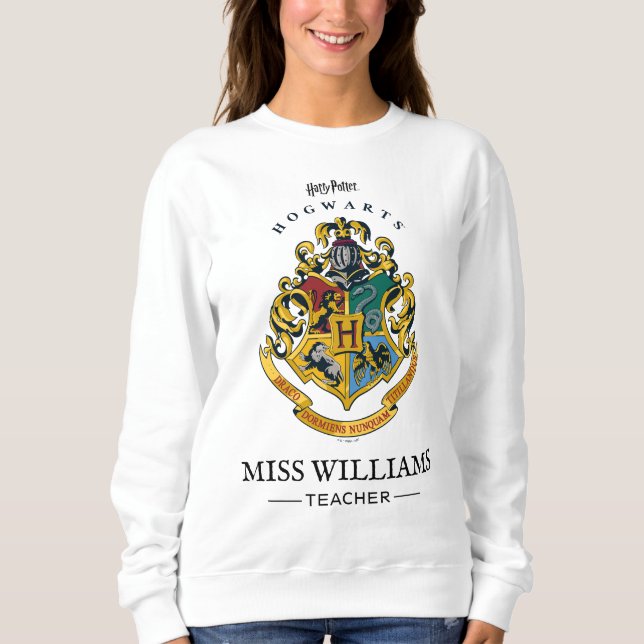 Harry Potter Teacher | Hogwarts Crest - Fullt Färg T Shirt (Framsida)