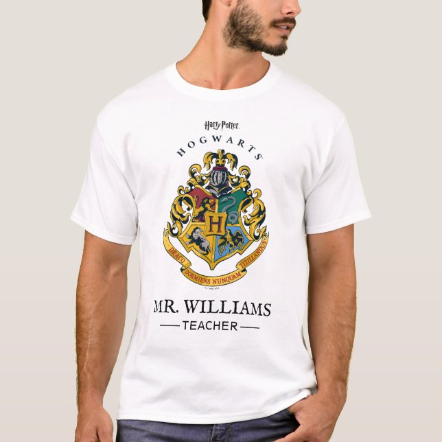 Harry Potter Teacher | Hogwarts Crest - Fullt Färg T Shirt (Framsida)