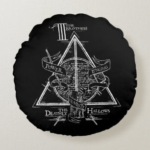 Harry Potter Tecken DEATHLY HALLOWS Grafik Rund Kudde