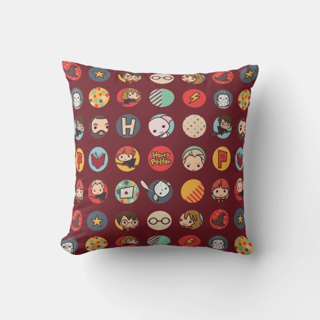 Harry Potter Tecknad Icons Mönster Kudde (Framsida)