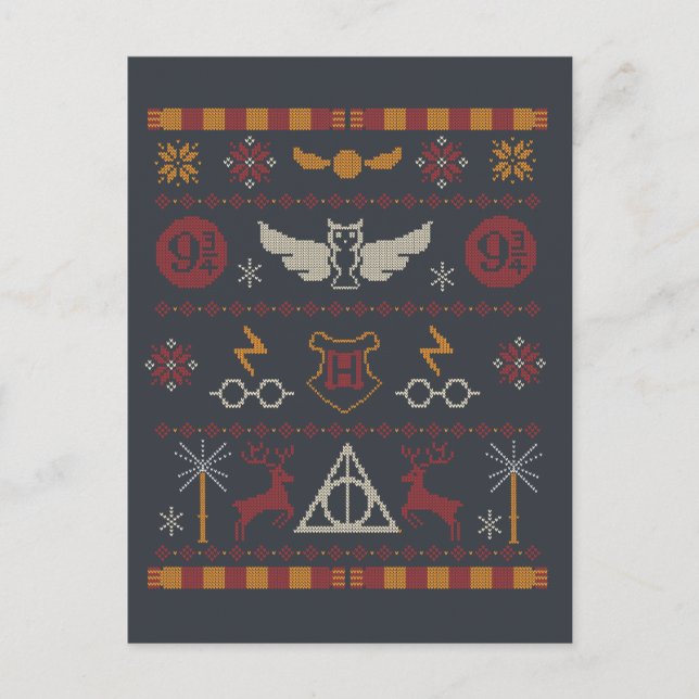 HARRY POTTER™ Tema Korsstygnsmönster Helg Vykort (Framsida)