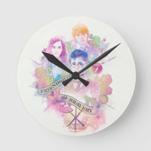 Harry Potter Trolleri Harry, Hermione, & Ron Vat Rund Klocka
