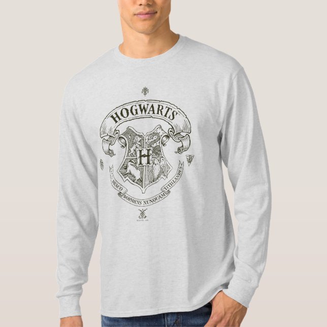 Harry Potter | Vapensköld för Hogwarts banderoll T-shirt (Framsida)
