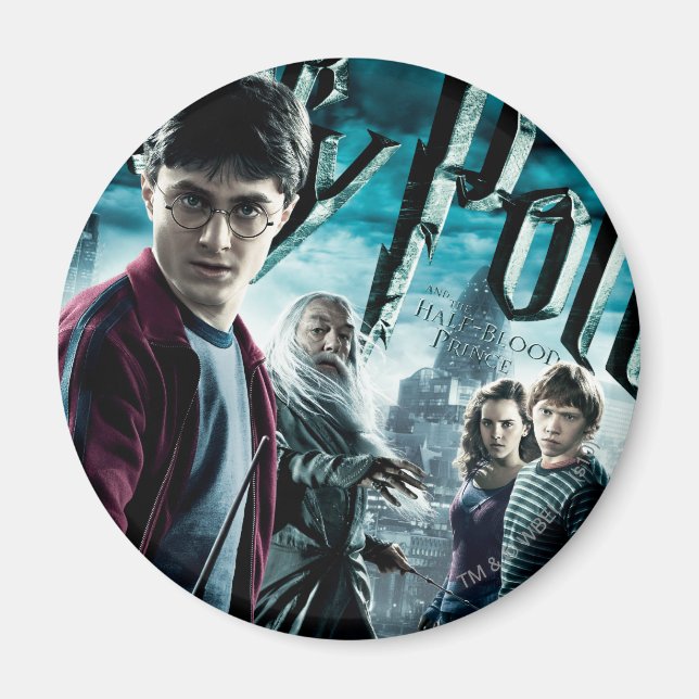 Harry Potter with Dumbledore Ron and Hermione 1 Magnet (Framsidan)