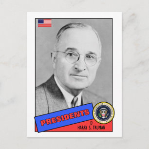 Harry S. Truman Baseball Card Vykort
