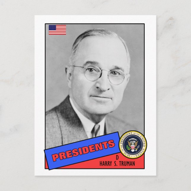 Harry S. Truman Baseball Card Vykort (Framsida)