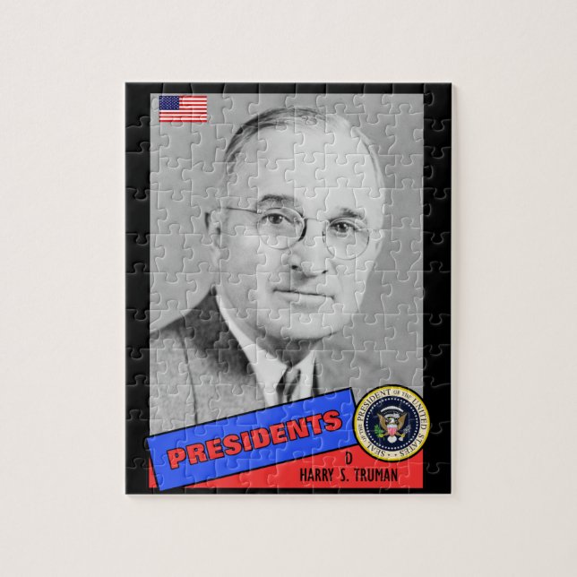 Harry S. Truman Basebollkort Pussel (Vertikal)