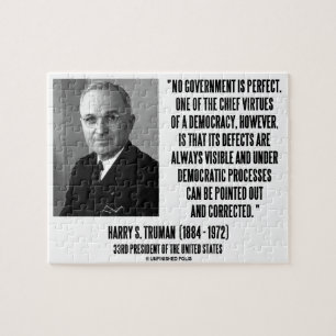 Harry S. Truman ingen Gov't är perfekt demokrati Pussel