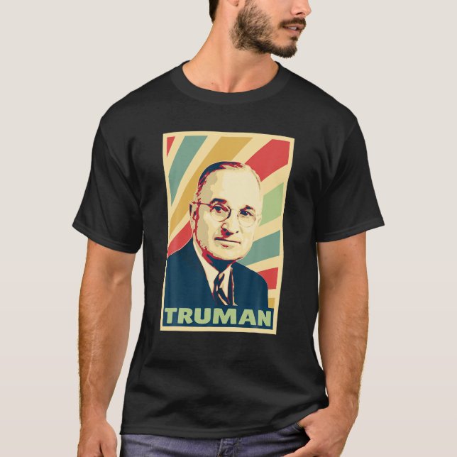 Harry S Truman Vintage Färg T Shirt (Framsida)