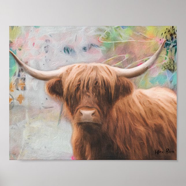 Harry the Highland Cow Print Poster (Framsidan)