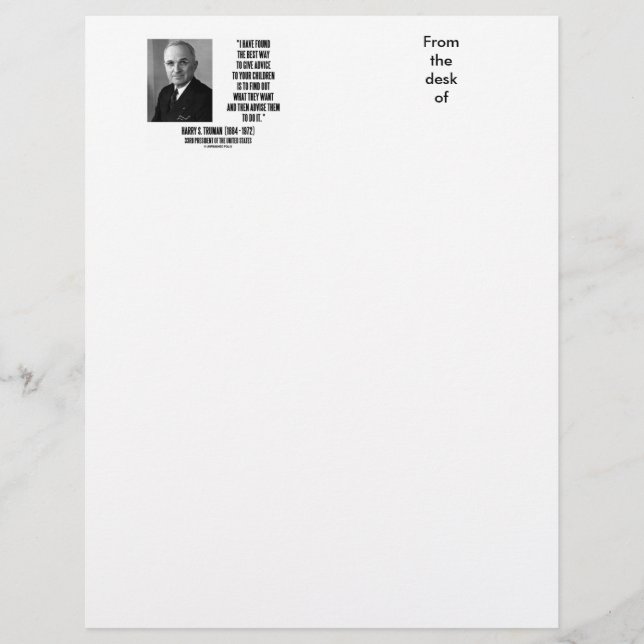Harry Truman Best way Ge Adress to Your Children (Framsida)