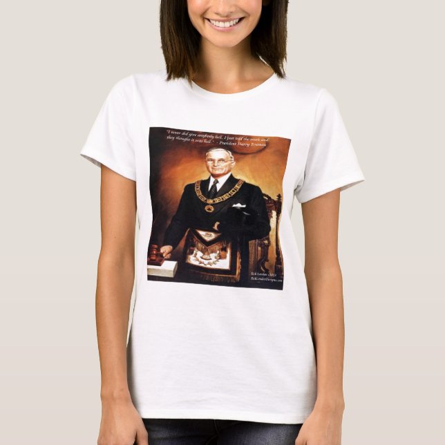 Harry Truman "Gav dem inte helvetet"-citatet Tee Shirt (Framsida)