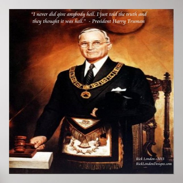 Harry Truman "Gav Inte Dem Jävlarna" Citat Affisch (Framsidan)
