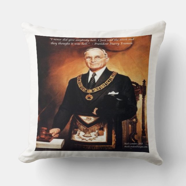 Harry Truman "Ge 'Em Fan', citat Dekorativ kudde (Framsida)