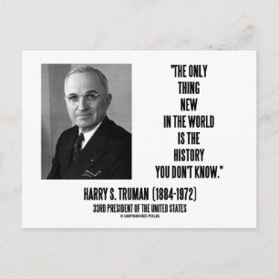 Harry Truman Only Sak New History You Not Know Vykort