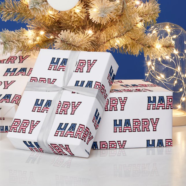 Harry Vorname Name USA US Geschenkpapier Papier Presentpapper (Helgdagar)