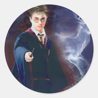 Harrys Potter fullvuxen hankronhjort Patronus Runt Klistermärke