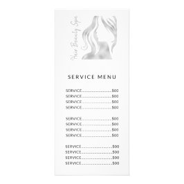 Hårsalon elegant logotyp silver vit servicemöte reklamkort