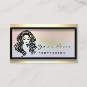 Hårsalon Eyelash Extension Makeup Holografisk Visitkort