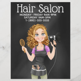 Hårsalon för Chalkboard Hair Salon Promotional Fly Reklamblad