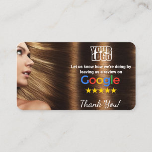 Hårsalon Google-granskningsmall med QR Visitkort